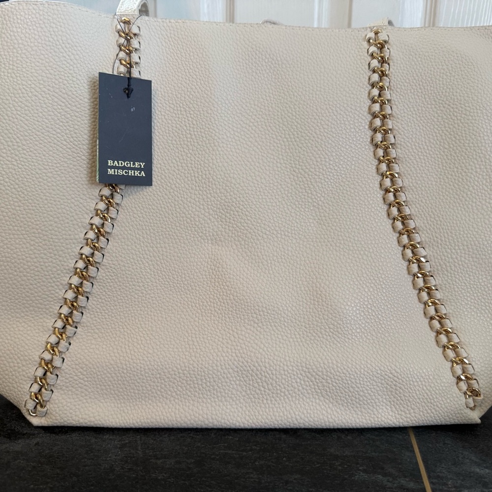 Badgley Mischka Cream Chain Strap Tote - NWT